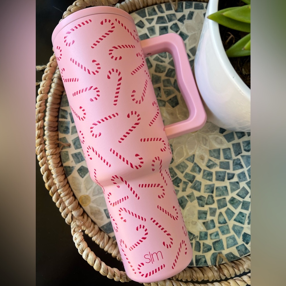 Simple Modern Pink Candy Cane Toss 40oz Trek